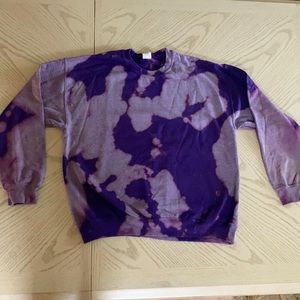 Bleached tie dye sweatshirt. Size LARGE